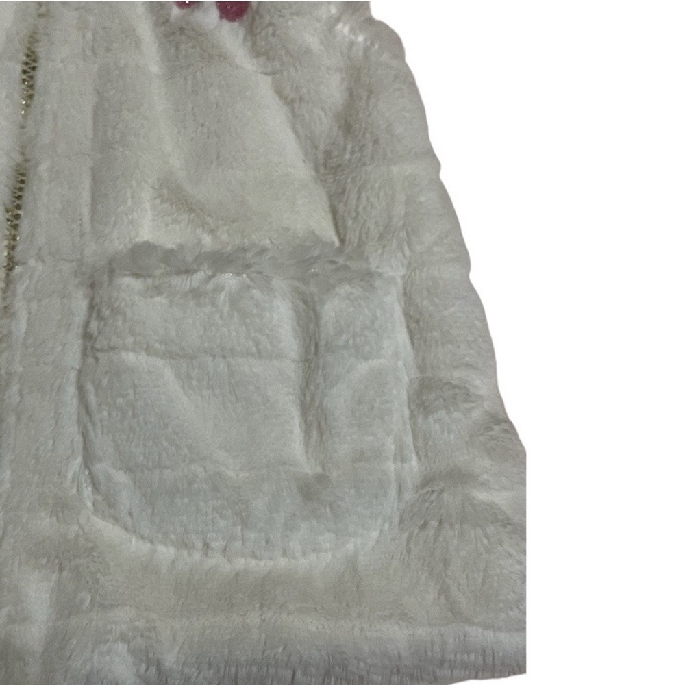 Little Lass•White Fur Butterfly Design Vest - Picture 6 of 11